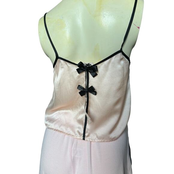 $215 NWT Morgan Lane Pink Bow Silk Cami Pajama PJ Tank Small S - Picture 1 of 4